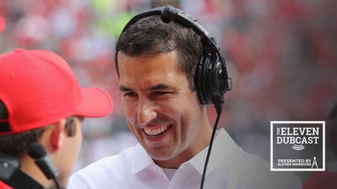 Buckeye coach Luke Fickell laughs during an Ohio State game in 2016.