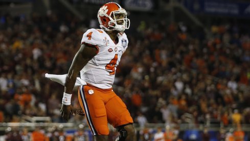 Clemson quarterback Deshaun Watson celebrates a touchdown. 