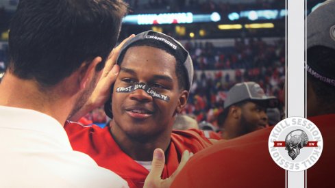 Raekwon McMillan celebrates the SUgar Bowl with Luke Fickell.