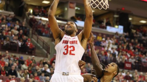 Ohio State center Trevor Thompson scores inside against UConn. 