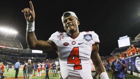 Clemson quarterback Deshaun Watson celebrates an ACC title. 