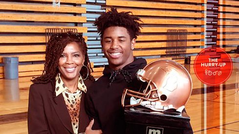 Donovan Peoples-Jones accepting MLive.com's Player of the Year award