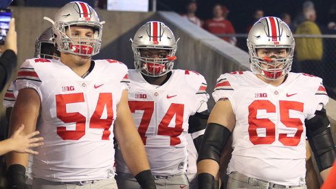 From left to right, Billy Price, Jamarco Jones and Pat Elflein