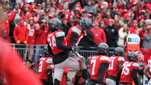 Ohio State's Malik Hooker and Gareon Conley celebrate against Michigan. 