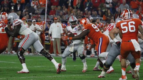 J.T. Barrett and his backfield mates had little room to operate against a stout Clemson front.