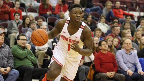 Ohio State's Jae'Sean Tate drives to the basket earlier this season. 