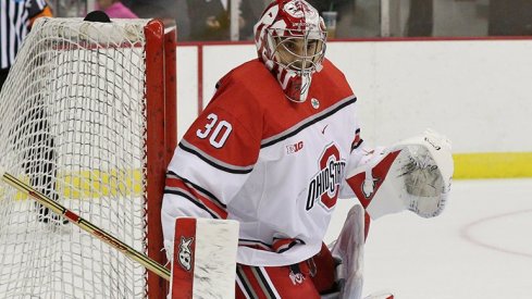 Ohio State goaltender Christian Frey stopped 46 shots in his shutout of No. 2 Penn State.