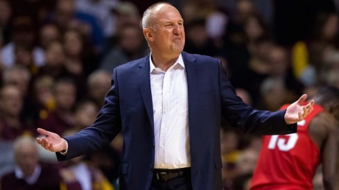 Ohio State head coach Thad Matta on the sidelines at Minnesota.