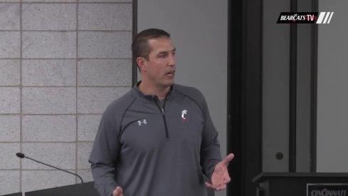 Longtime Ohio State assistant Luke Fickell meets with his new team.