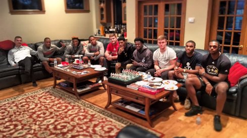 Urban Meyer and the Select '17 at the Meyer compound.