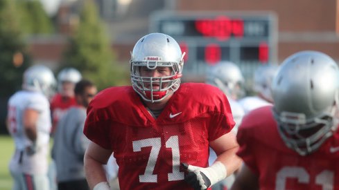 Ohio State OL Kyle Trout still practicing.