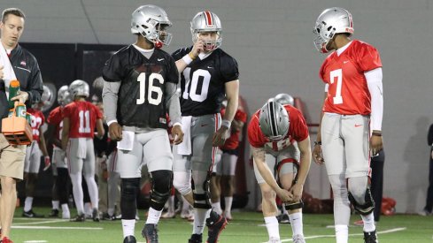 How Ohio State manages its quarterback snaps this spring is of great interest and concern to Urban Meyer.