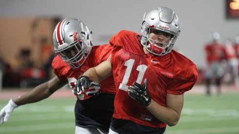 Urban Meyer liked how his wide receivers performed on the first day of spring practice, now wants them to do it again