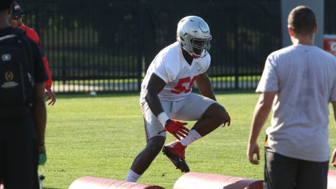 Josh Alabi goes through drills during last fall's training camp. 