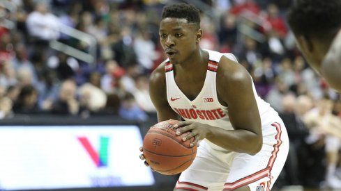 Ohio State forward Jae'Sean Tate attempts a free throw earlier this season. 