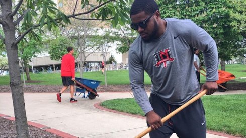 Mike Weber works on Buckeye Grove.