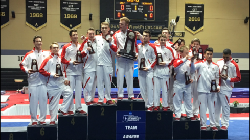 The Ohio State men's gymnastics team finished second at the NCAA Championships.