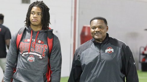 Ohio State signee Chase Young with defensive line coach Larry Johnson.