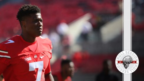 Dwayne Haskins looks over the July 14 2017 Skull Session