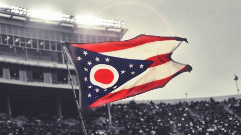 The Ohio state flag flown during the Western Michigan game in 2015.