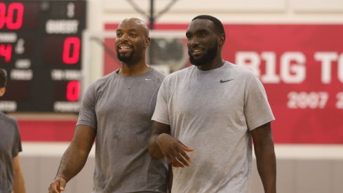 Dallas Lauderdale and Evan Ravenel practice for The Basketball Tournament. 