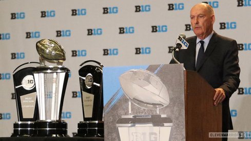 Jim Delany speaks at Big Ten media day.