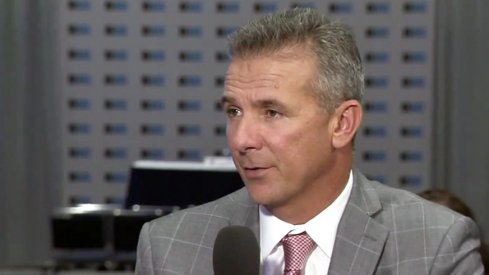 Urban Meyer speaking with BTN analysts at Big Ten Football Media Days