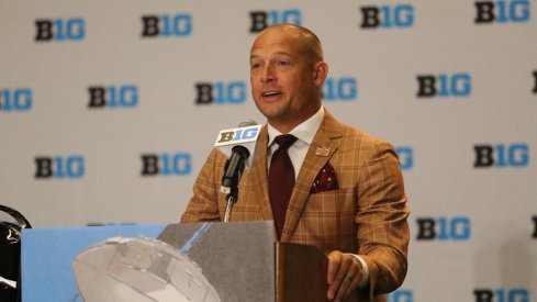 New Minnesota coach P.J. Fleck speaks to the media. 