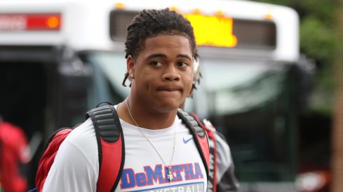 Chase Young and the Ohio State football team arrived at their fall camp hotel on Sunday.