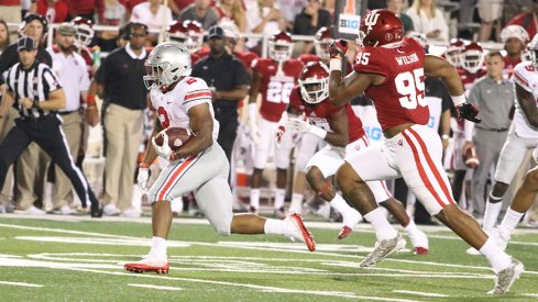 J.K. Dobbins racked up 181 rushing yards in his collegiate debut.