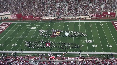 The Ohio State University Marching Band performing at Indiana Thursday.