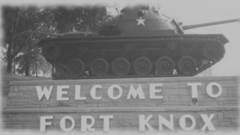 A tank greets you at Fort Knox