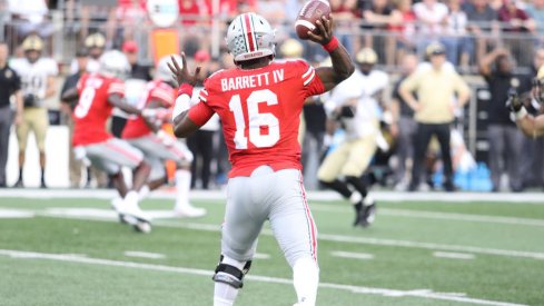 Most of J.T. Barrett's 30 pass attempts against Army were wide receiver screens.