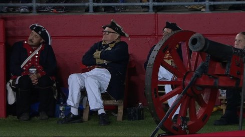 Rutgers cannon crew getting rowdy.