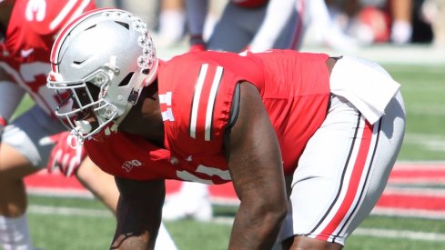 Jalyn Holmes is filling in for Dre'Mont Jones in Ohio State's starting lineup at defensive tackle.