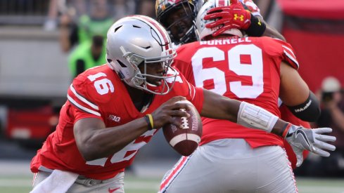 J.T. Barrett, a player of the game.