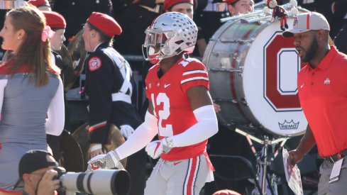 Denzel Ward leaving the Maryland game.