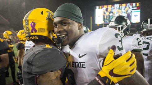 L.J. Scott and the Spartans survived a rainy night in the Twin Cities.