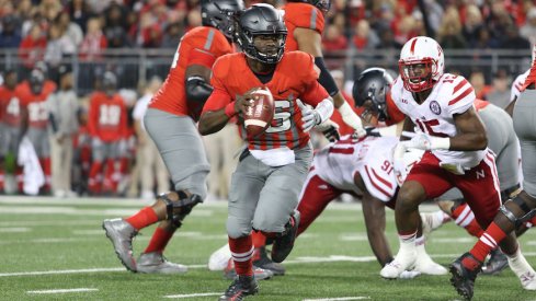 J.T. Barrett escapes the Nebraska defense during Ohio State's 62-3 win over the Cornhuskers in Columbus in 2016.