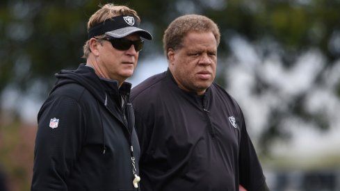 Oakland Raiders coach Jack Del Rio and Reggie McKenzie