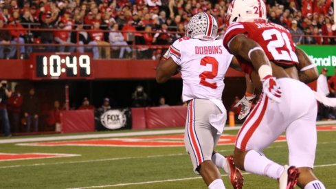 J.K. Dobbins rushed for 106 yards including this 52-yard score on Ohio State's first possession.