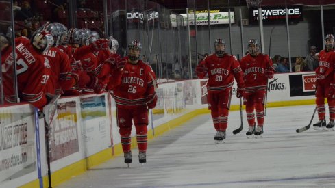 Glove taps for one of Mason Jobst's two goals. Ohio State defeats UMass, 3-1.