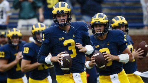 Michigan's starting quarterback on Saturday could be Wilton Speight (3), John O'Korn (8) or Brandon Peters (18).