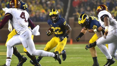 Karan Higdon has emerged as the new workhorse back for the team up north.