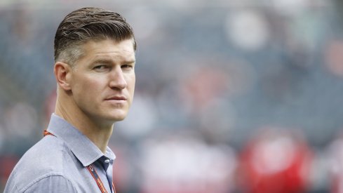 Ryan Pace of the Chicago Bears is one of four NFL general managers attending Saturday's game.