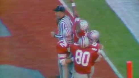 Cornelius Greene celebrates a touchdown in the 1974 Rose Bowl