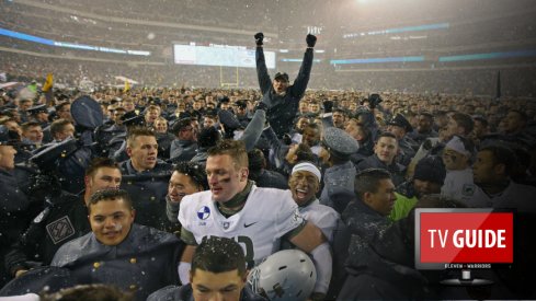 Dec 9, 2017; Philadelphia, PA, USA; Army Black Knights head coach Jeff Monken is carried by his players after beating the Navy Midshipmen 14-13 at Lincoln Financial Field. Mandatory Credit: Danny Wild-USA TODAY Sports