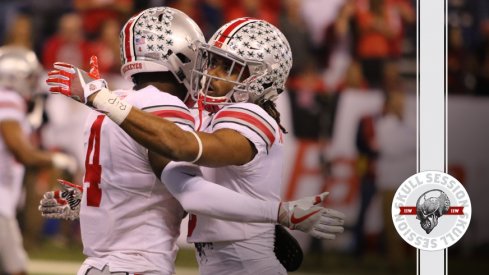 Jordan Fuller and Damon Arnette hug it out for the December 18th 2017 Skull Session