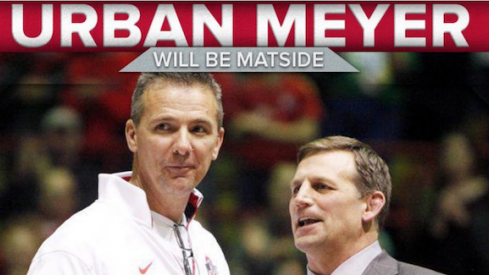 Urban Meyer will be matside for Sunday's match against Iowa.