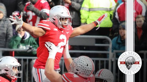 J.K. Dobbins flexes on the February 2nd 2018 Skull Session